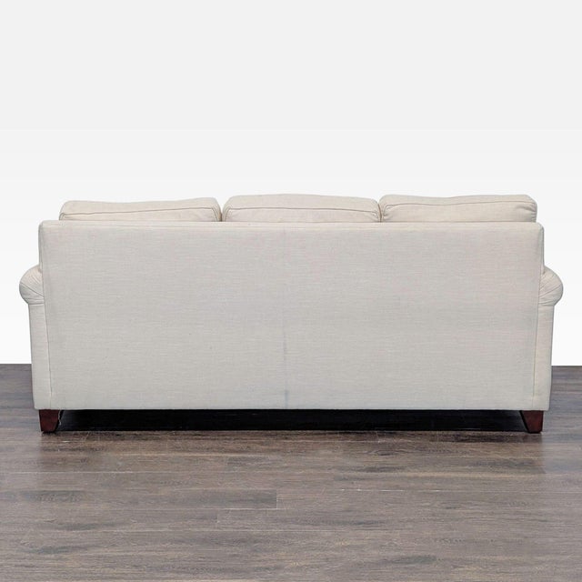 2020s Pottery Barn Buchanan 3-Seat Beige Sofa With Rolled Arms For Sale - Image 5 of 10