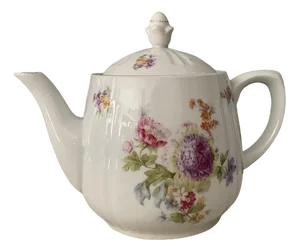 Coffee or Tea Pot with Pastel Flower Decor by C.T. Karl Tielsch Altwasser, Germany, 1940s