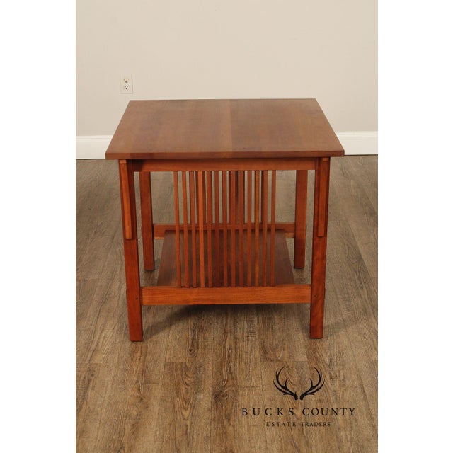 Stickley Mission Collection Cherry Spindle Lamp Table For Sale - Image 9 of 12