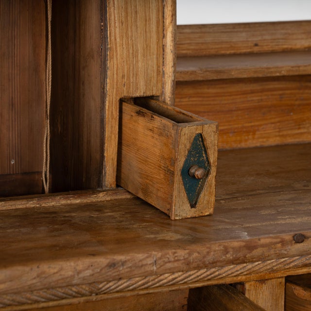 Wood 19th Century Original Painted Swedish Pine Clock Cabinet For Sale - Image 7 of 12