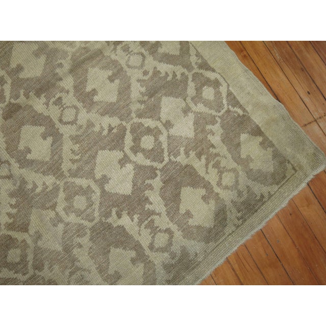 Contemporary Vintage Zabihi Collection Taupe Turkish Rug For Sale - Image 3 of 6