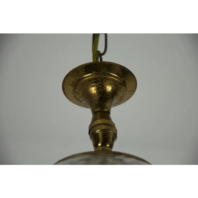Mid-Century Modern Italian Pendant Lamp in Brass and Glass, 1960s For Sale - Image 15 of 18