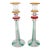 Pair of Murano Attributed Multicolored Glass Candle Sticks For Sale