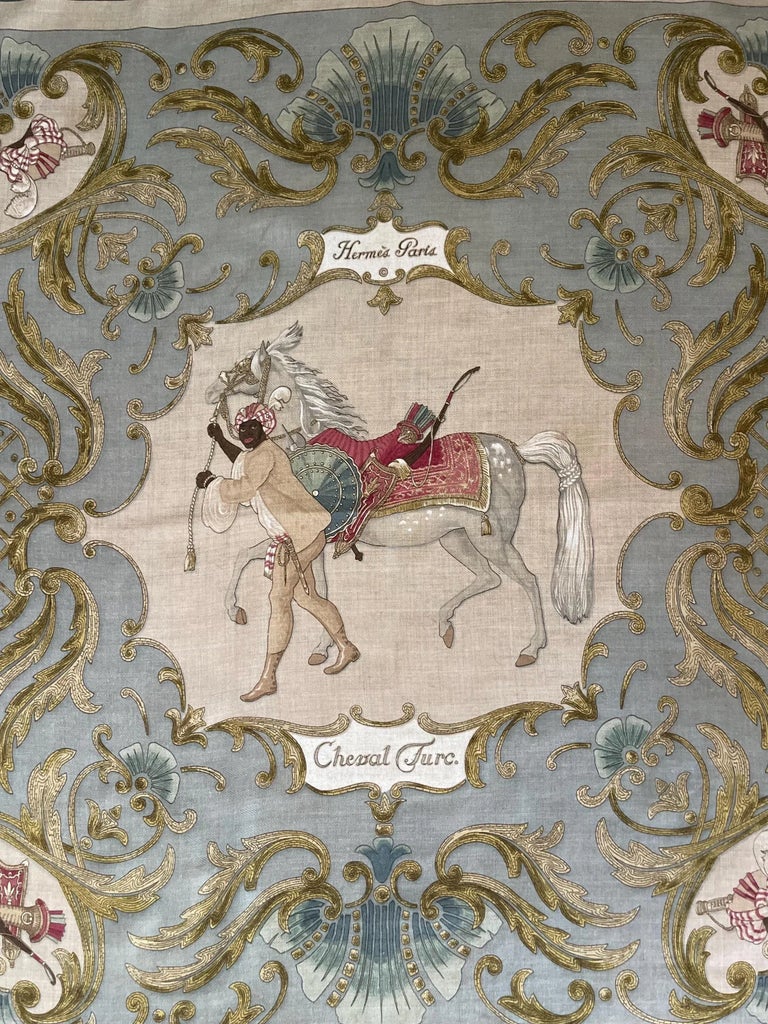 Hermès Cashmere Scarf “Cheval Turc” 1970 | Chairish