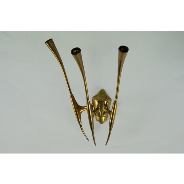 Single Brass Wall Sconce by Oscar Torlasco for Lumi Milano, Italy, 1950s For Sale - Image 10 of 16