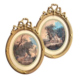 Sawrey Gilpin, The Happy Meeting & The Benevolent Lady, 1795, Etchings, Framed, Set of 2 For Sale