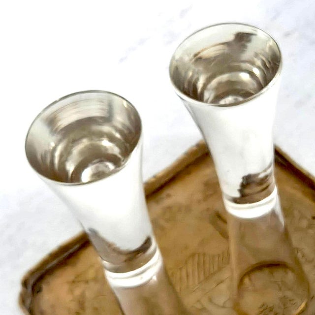 1930s Sea Glasbruk Heavy Bottom Champagne/Cocktail Glasses With Gold Band Rim - a Pair For Sale In Miami - Image 6 of 10