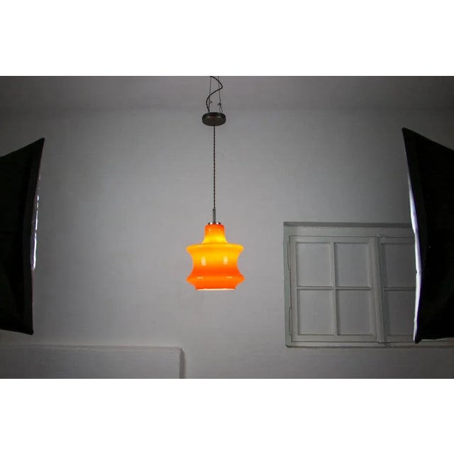 Mid-Century Orange Glass Pendant Lamp, 1970s For Sale - Image 17 of 18