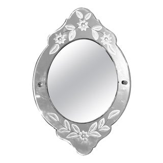 Mirror with Incised Floral Decorations, France, 19th Century For Sale