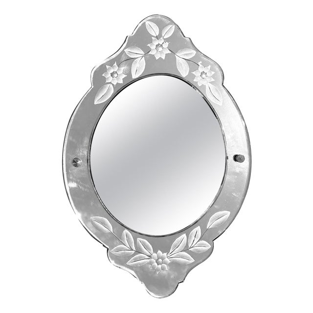 Mirror with Incised Floral Decorations, France, 19th Century For Sale