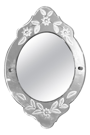 Mirror with Incised Floral Decorations, France, 19th Century