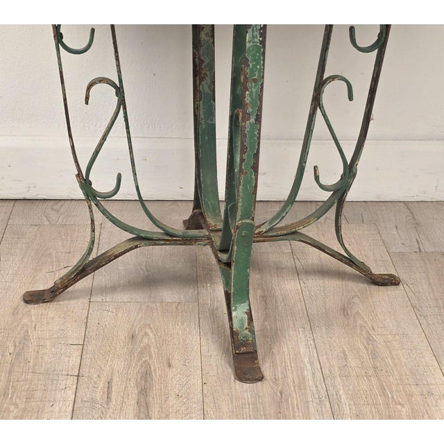 1920s Art Deco French Wrought Iron Garden Table For Sale - Image 5 of 6