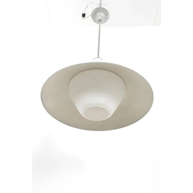 Pendant Lamp in Light Grey, 1950s For Sale - Image 4 of 6