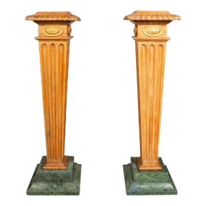 George III Pine Pedestals - a Pair