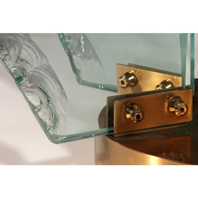 Chiselled Glass Table Lamp in Brass by Gino Paroldo for Dinodei, 1960s For Sale - Image 4 of 11