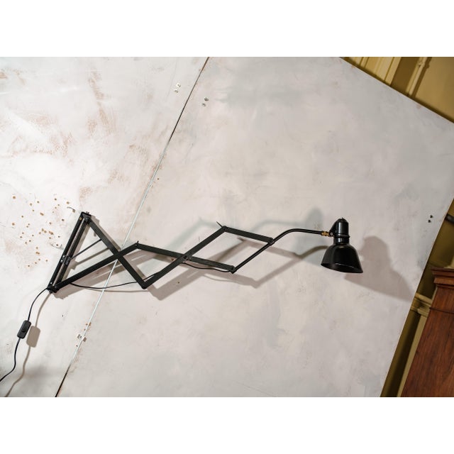 Black Bauhaus Adjustable Black Scissor Wall Light, Early 1930s For Sale - Image 8 of 16