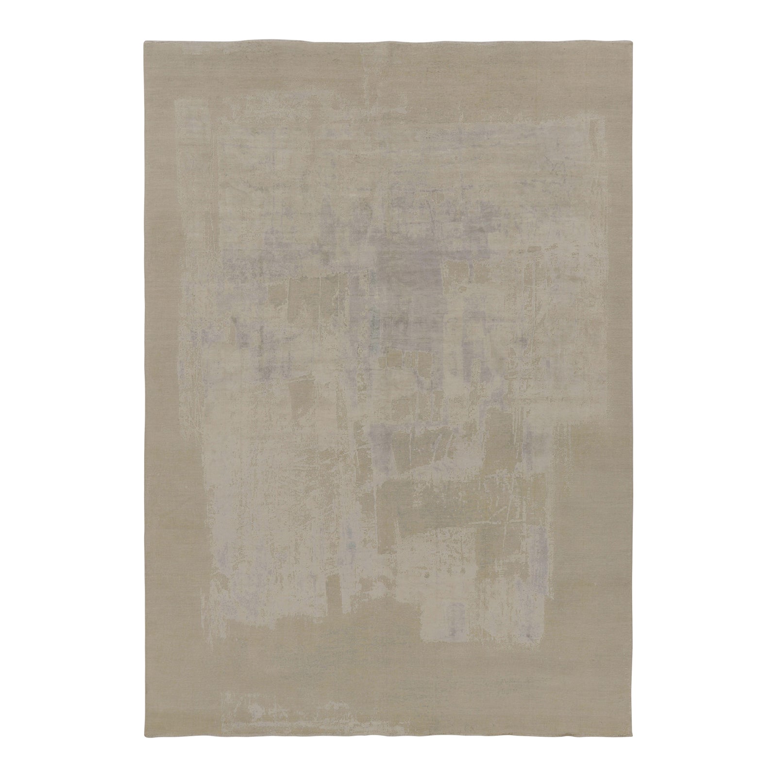 Rug & Kilim’s Modern Abstract Rug, Cream White and Soft Gray With ...