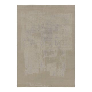 Rug & Kilim’s Modern Abstract Rug, Cream White and Soft Gray With Subtle Pattern For Sale