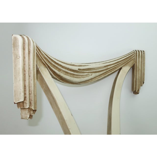 Cream Grosfeld House Accent Chair With Hand Carved Swag Detail, 1940's For Sale - Image 8 of 15