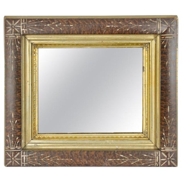 English 19th Century English Wall Mirror, Faux Tortoiseshell Frame, Giltwood For Sale - Image 3 of 8