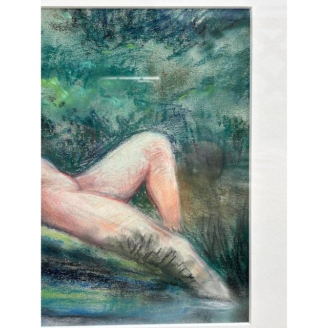Vintage Mid-Century Pastel Nude on Paper Circa 1960s – Newly Framed For Sale - Image 4 of 5