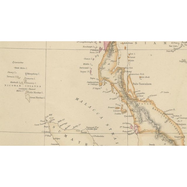 Mid 19th Century Antique Map of South and Southeast Asia, 1860 For Sale - Image 5 of 10