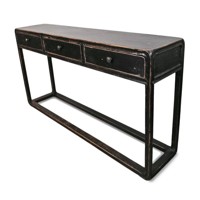Black 3 Drawer Peking Console Table Chairish