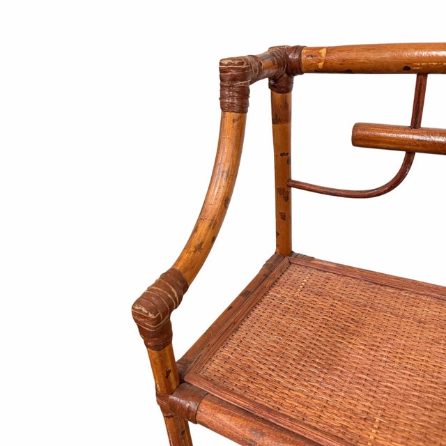 Wood Vintage Petite Pagoda Rattan and Seagrass Bookcase Etagere For Sale - Image 7 of 10