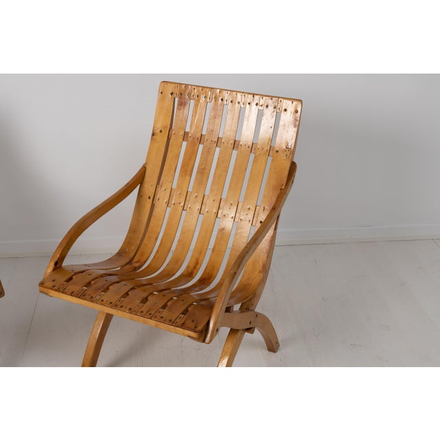 Set of 20th Century Swedish Grace Bare Wood Armchairs For Sale - Image 11 of 12