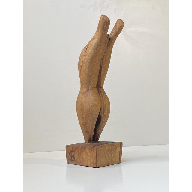 Brown Folk Art Phallus Male Torso Sculpture in Carved Wood, 1970s For Sale - Image 8 of 11
