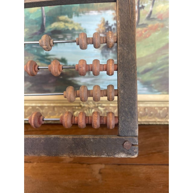 Wood Possibly Antique Primitive Wooden Abacus - Estimated Early 20th Century Educational Counting Tool. For Sale - Image 7 of 7