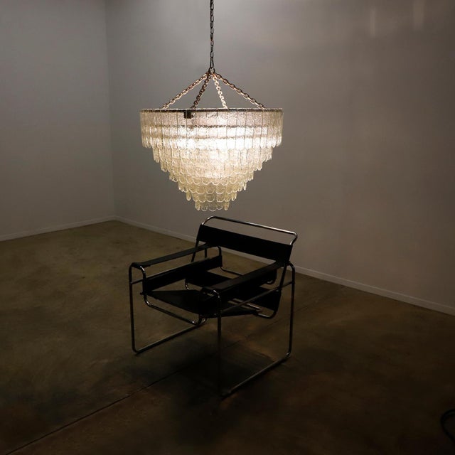 1970s Mid-Century Modern Giant Hand Blown Glass Chandelier by Feders For Sale - Image 6 of 7