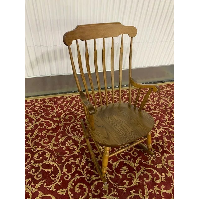 1940s 1940s Oak Rocking Chair by S Bent & Bros Gardener, Massachusetts For Sale - Image 5 of 8