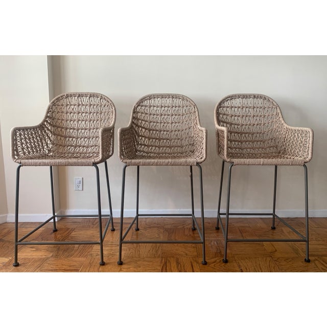Four Hands Bandera Outdoor Bar Stools Set of 3 Chairish