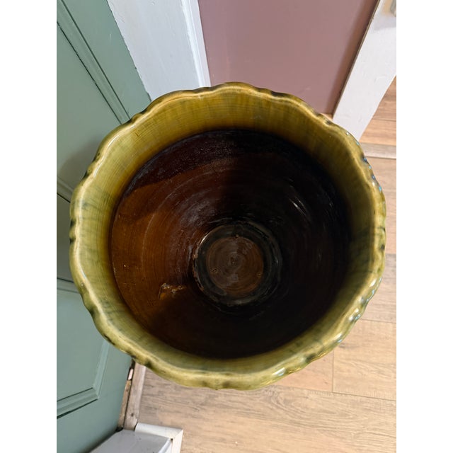 Monumental Antique Weller Pottery Blended Majolica Jardiniere & Pedestal Set For Sale - Image 10 of 14