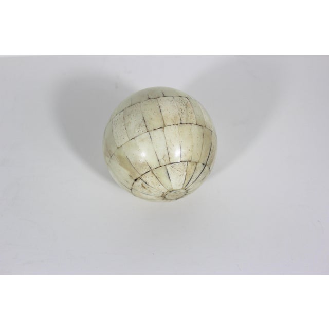 Vintage Decorative Bone Ball Sphere For Sale - Image 4 of 6