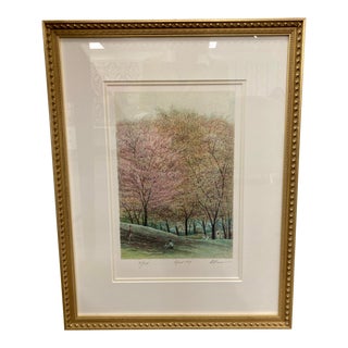 Harold Altman Vintage Signed and Numbered Landscape Lithograph: 'April 1989' For Sale