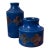 Two Aldo Londi Vases in Rimini Blue With Mettalic Clovers For Sale
