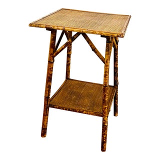 Antique Bamboo Plant Stand / Side Table For Sale