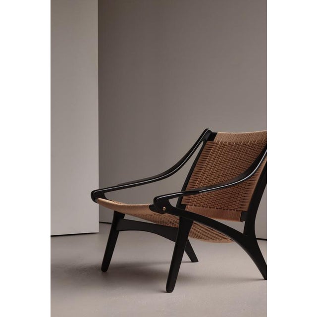 Black Danish Modern Black Lacquered Beech and Lounge Chair by Illum Wikkelsø, 1955 For Sale - Image 8 of 15