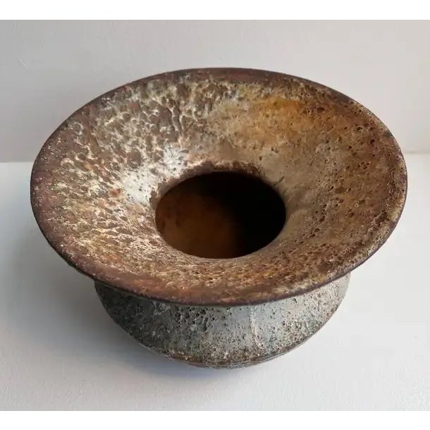 1930s Cast Iron Spittoon with Volcanic Glaze Patina in the Style of Lucie Rie For Sale In Philadelphia - Image 6 of 13