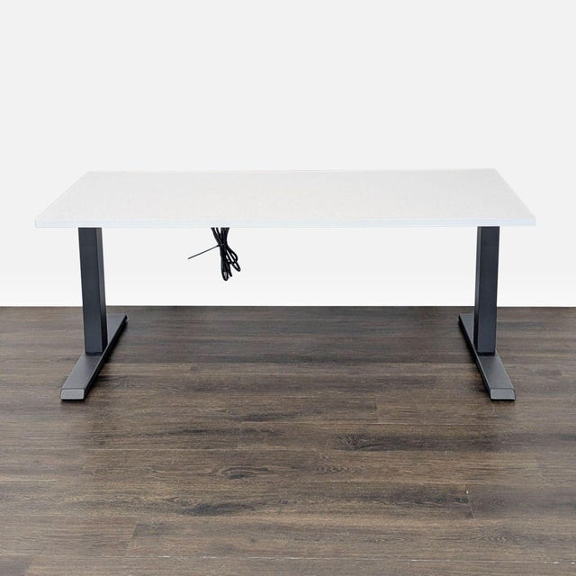 Steelcase Migration Electric Height Adjustable Desk With White Top For Sale In San Francisco - Image 6 of 8