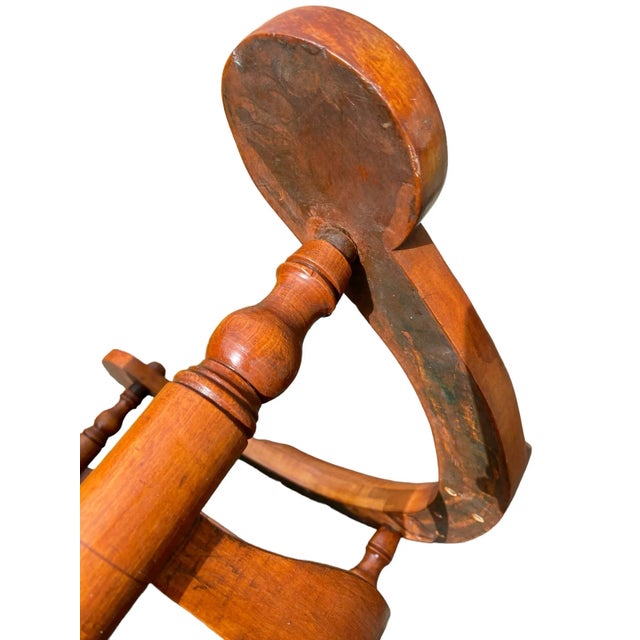 Antique Tiger Maple Corner Chair / Roundabout Chair With Splint Seat For Sale - Image 10 of 12