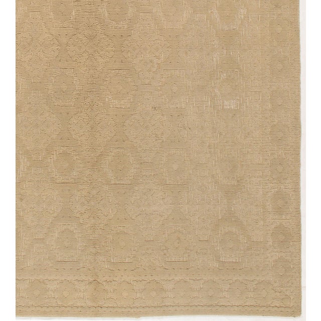 Tan Vintage Spanish Tan Rug 7' X 9'2 For Sale - Image 8 of 8