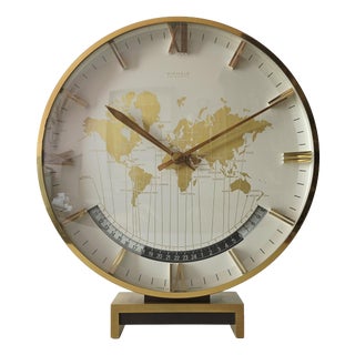 World Time Mantel Clock by Heinrich Möller for Kienzle, Germany, 1950s For Sale