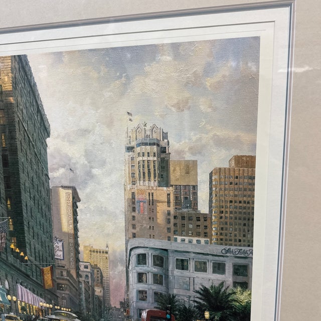 Paint Circa 1990 Thomas Kinkade "San Francisco, Late Afternoon at Union Square", Signed For Sale - Image 7 of 12