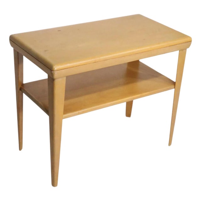Mid 20th Century Heywood Wakefield Champagne Two Tier Side Table For Sale