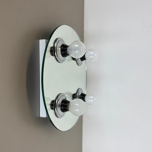 Pop Art Space Age Silver Mirror Wall Light by Eglo Light, Germany, 1980s For Sale - Image 4 of 15