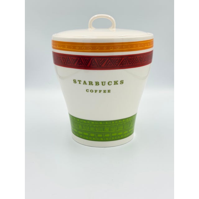 Starbucks Advertising Jar Coffee Bean Tea Holder Ceramic 2005 Canister For Sale In Palm Springs - Image 6 of 11