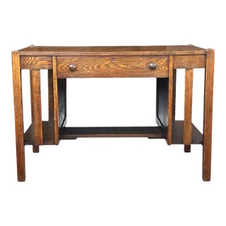 Restored Antique Mission Oak Drop-Leaf Writing Desk, C. 1920s For Sale